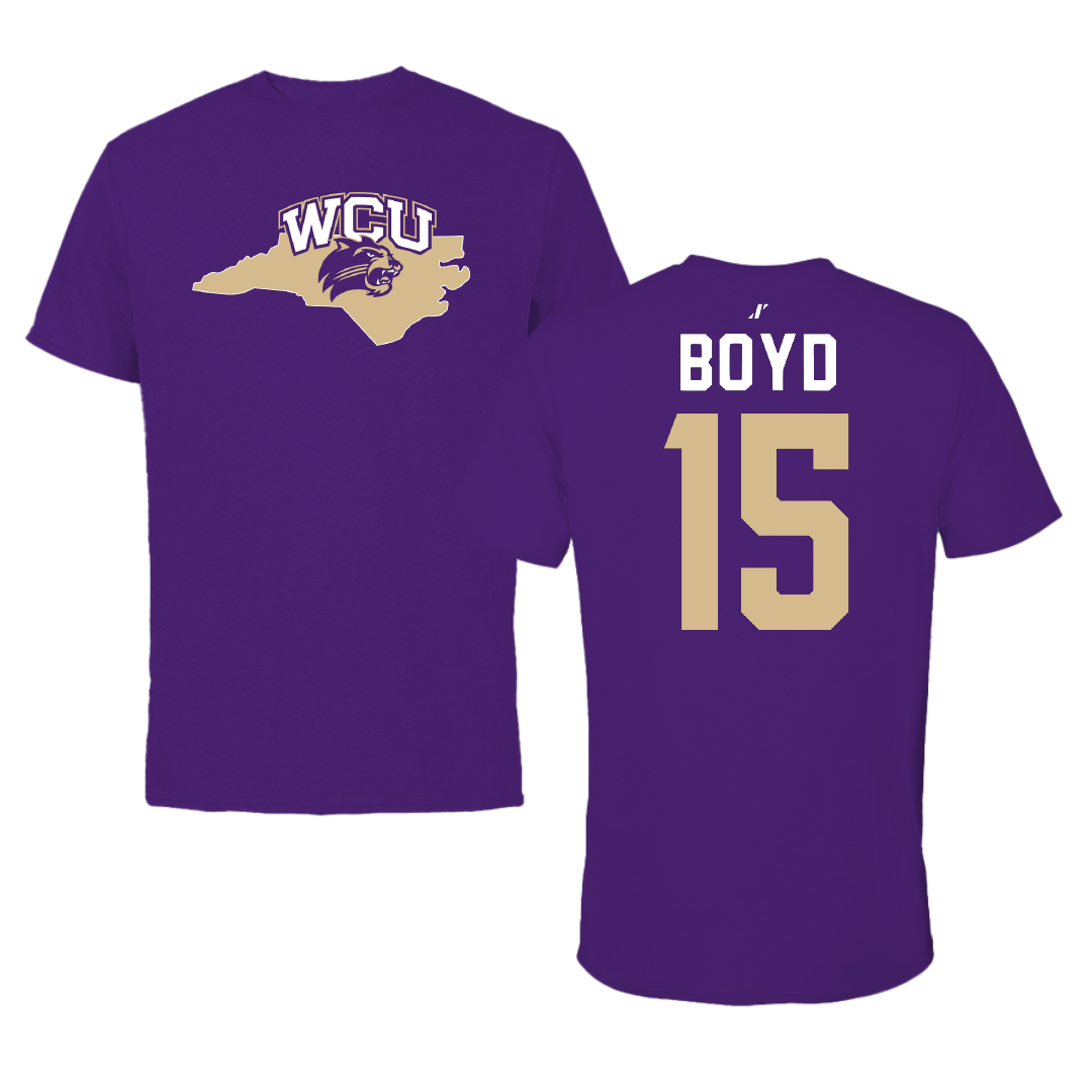 Western Carolina University Football Purple State Performance Tee - #15 Jai Boyd