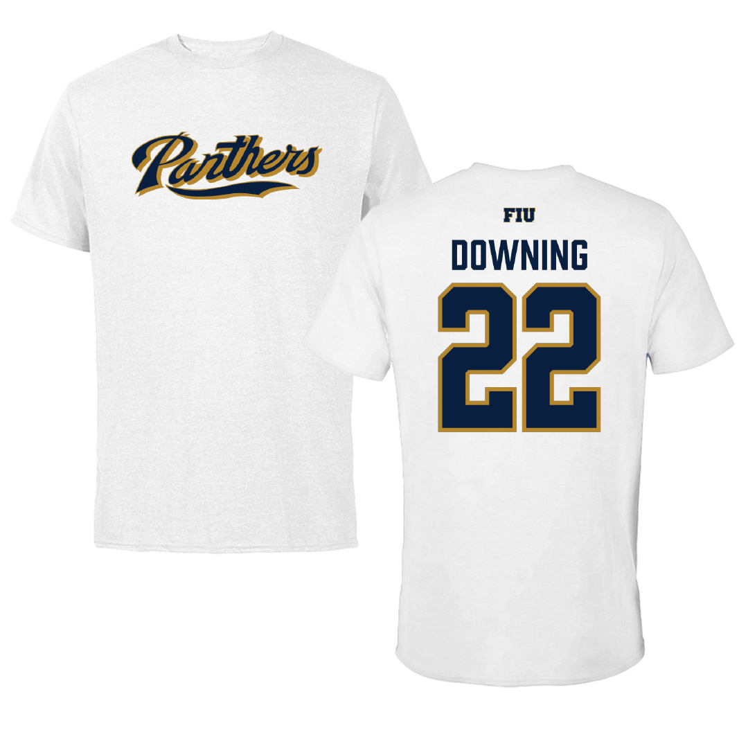 Florida International University Softball White Performance Tee - #22 Kaleena Downing