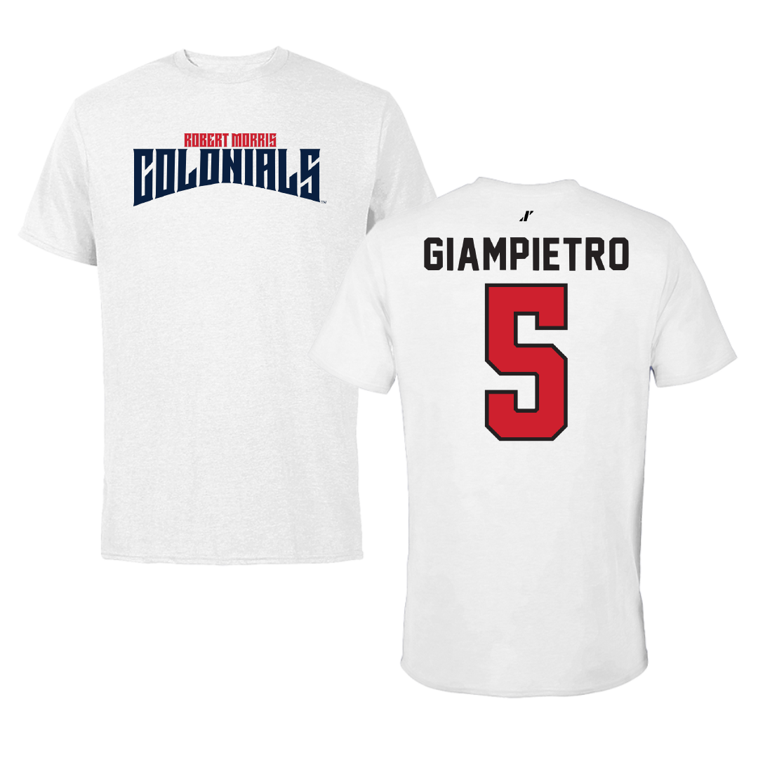 Robert Morris University Ice Hockey White Classic Performance Tee - #5 Alaina Giampietro