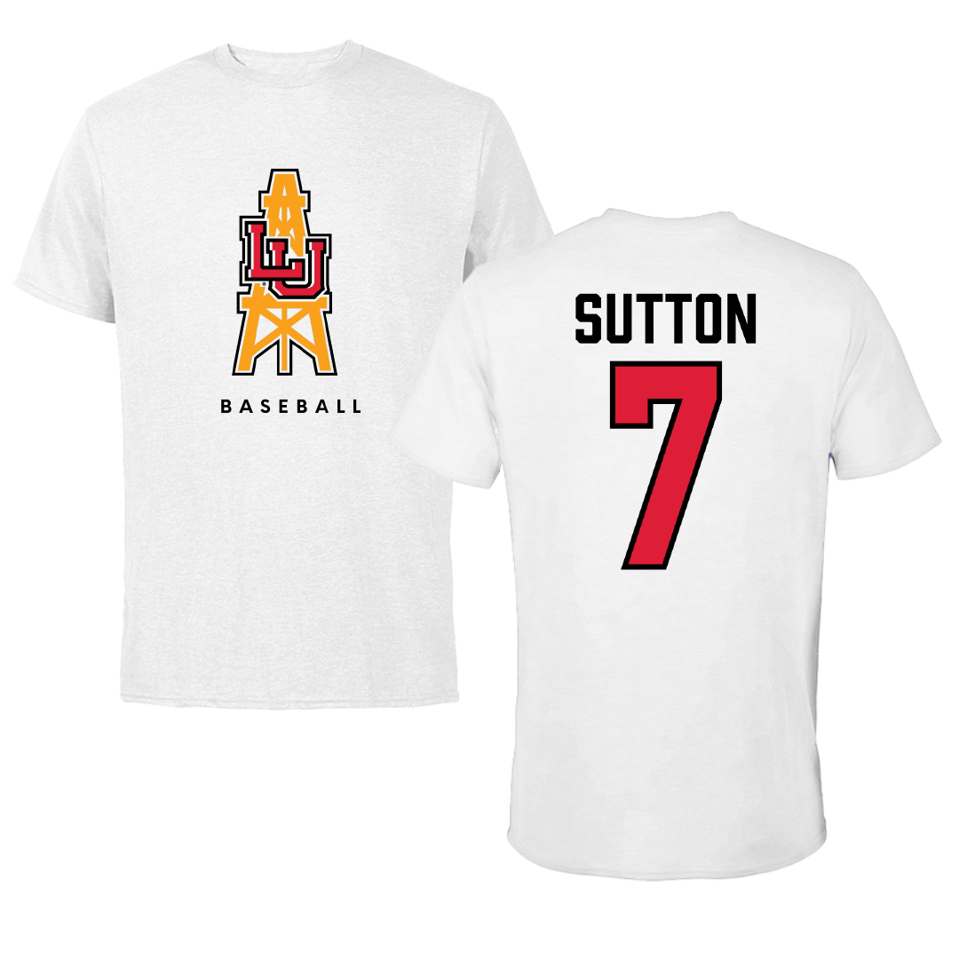 Lamar University Baseball White Performance Tee - #7 Carter Sutton