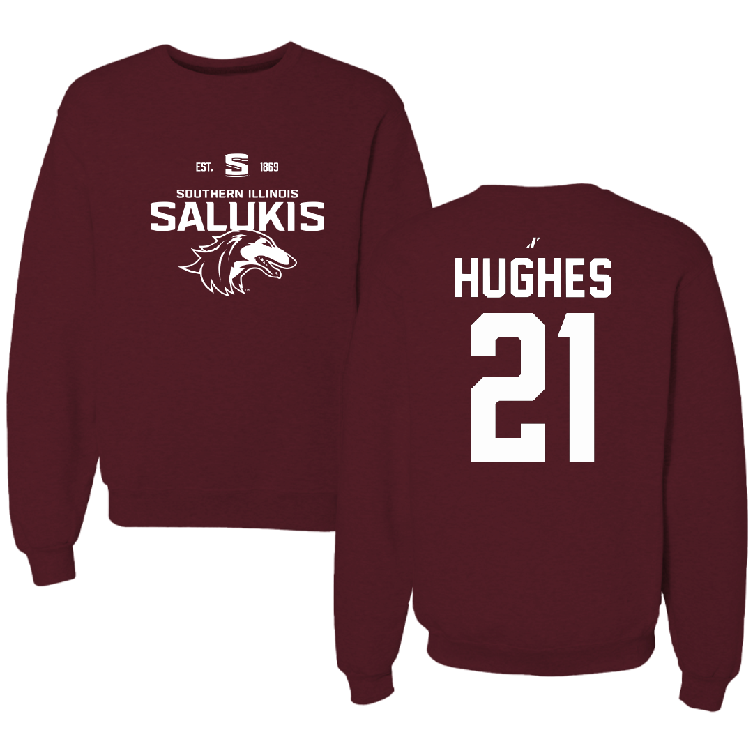 Southern Illinois University at Carbondale Basketball Maroon General Crewneck - #21 Seairra Hughes