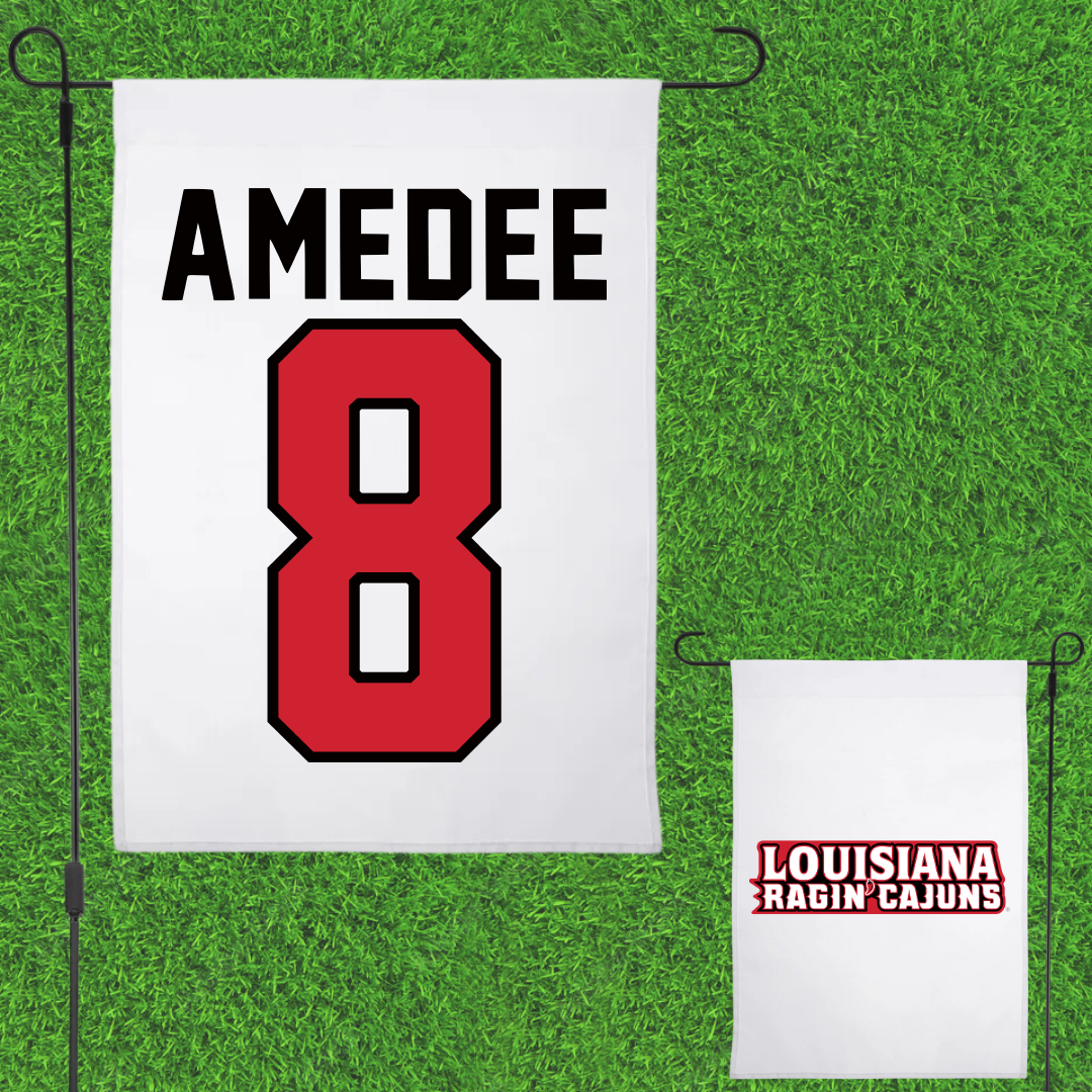 University of Louisiana at Lafayette Baseball White Garden Flag - #8 Lee Amedee