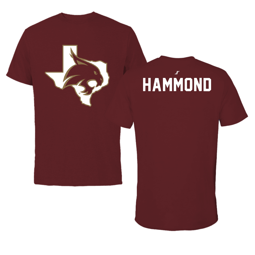 Texas State University TF and XC Maroon State Tee - Easton Hammond