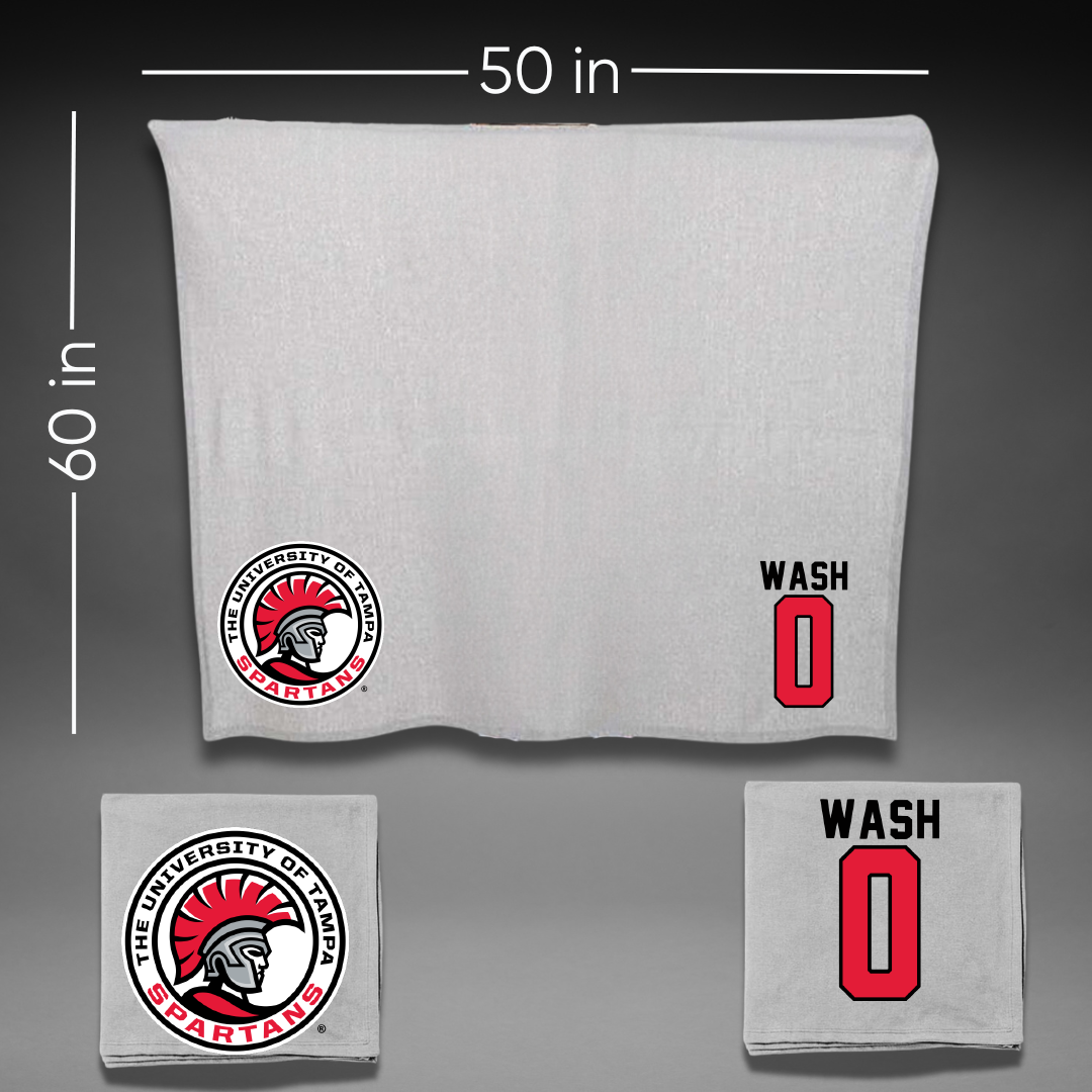 University of Tampa Baseball Gray Blanket - #0 Logan Wash