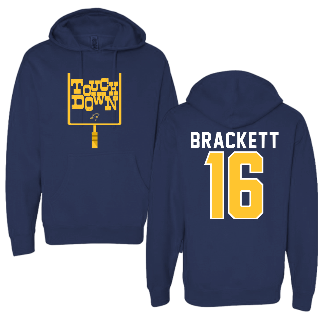 East Tennessee State University Football Navy Touchdown Hoodie - #16 Nate Brackett