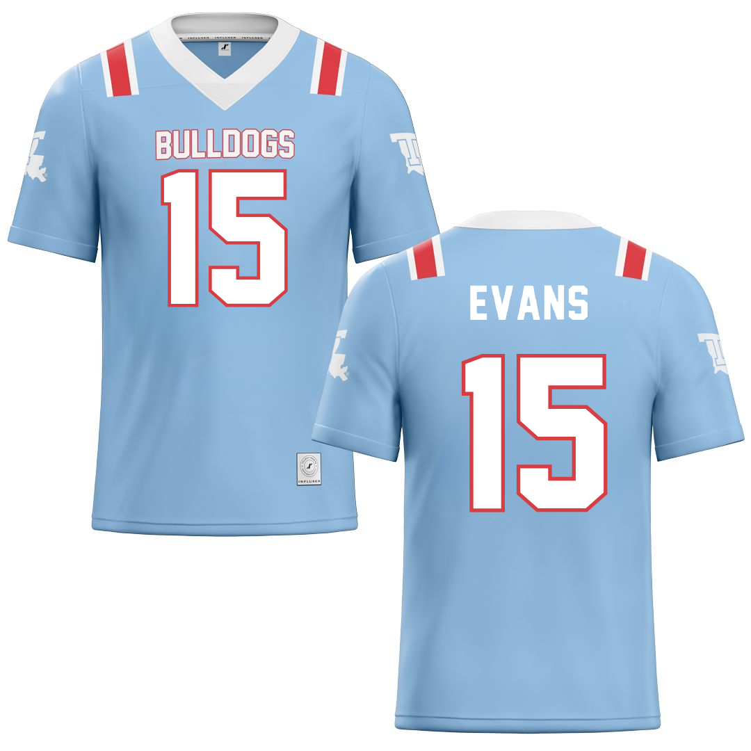 Louisiana Tech University Blue Ice Football Jersey - #15 Jessie Evans
