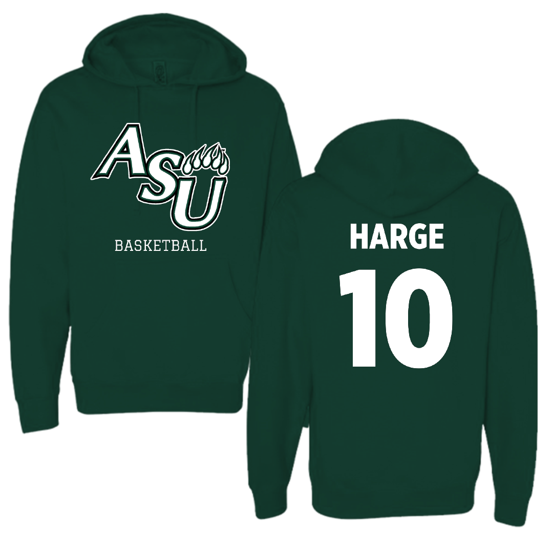 Adams State University Basketball Forest Green Block Hoodie - #10 John Harge