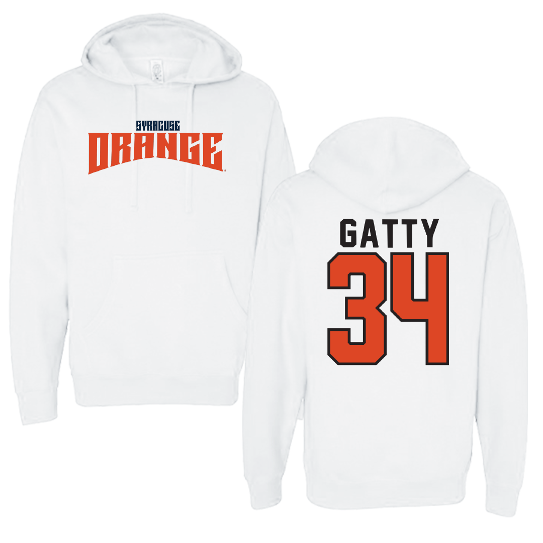 Syracuse University Basketball White Classic Hoodie - #34 Christopher Gatty
