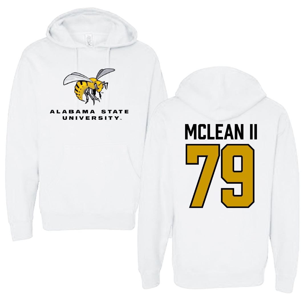 Alabama State University Football White Block Hoodie - #79 Phillip McLean II