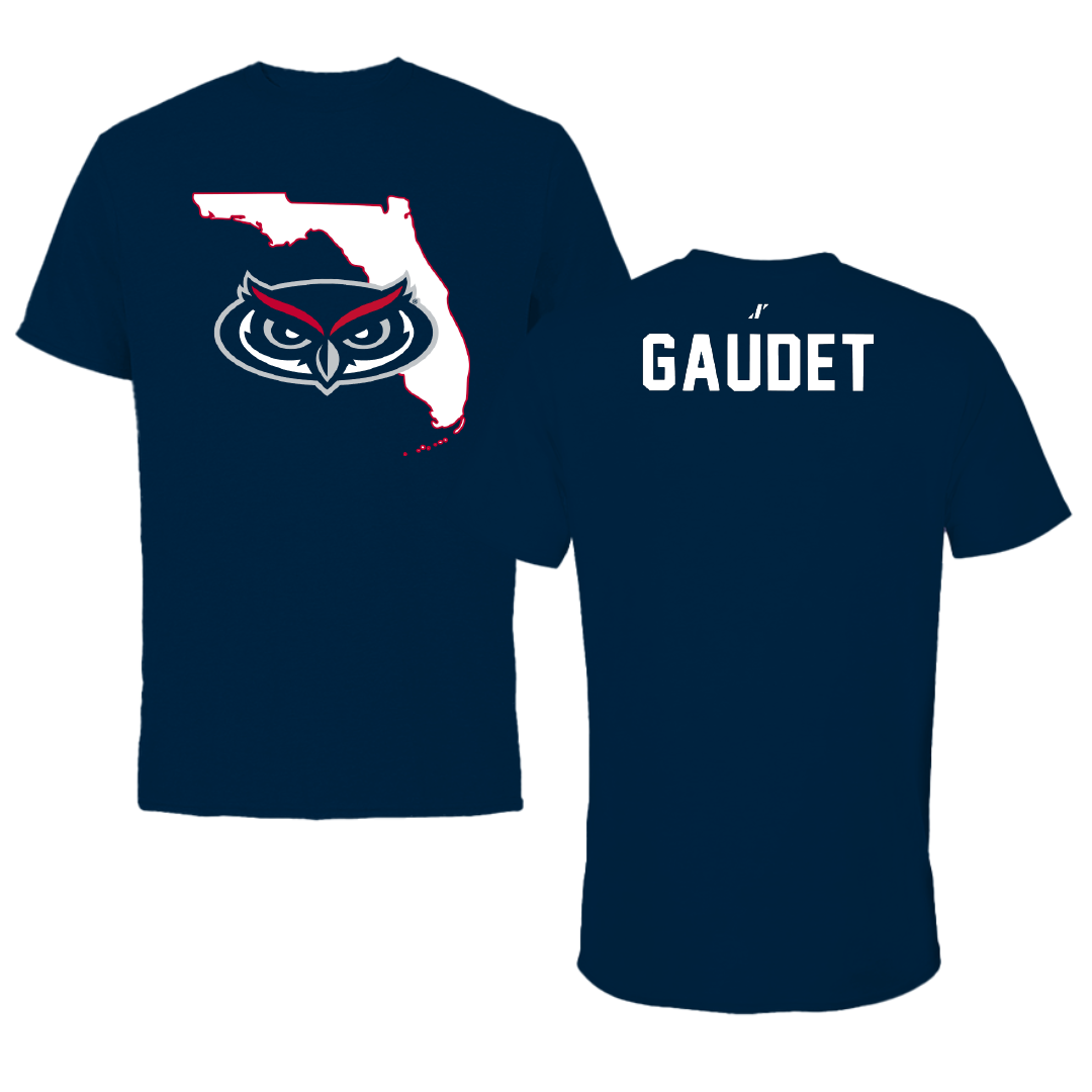 Florida Atlantic University TF and XC Navy State Tee - Luke Gaudet
