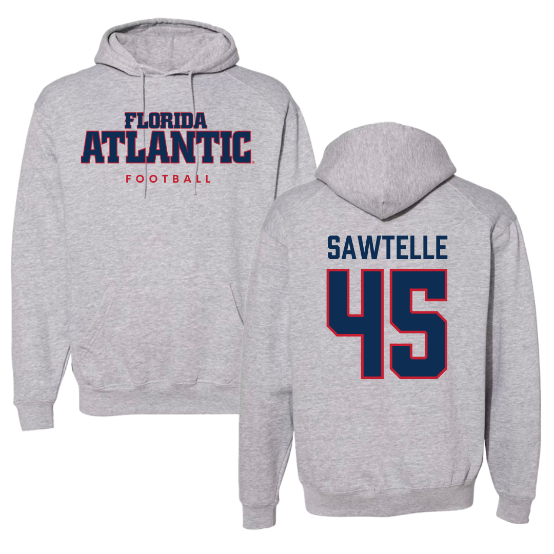 Florida Atlantic University Football Gray Hoodie - #45 Makai Sawtelle