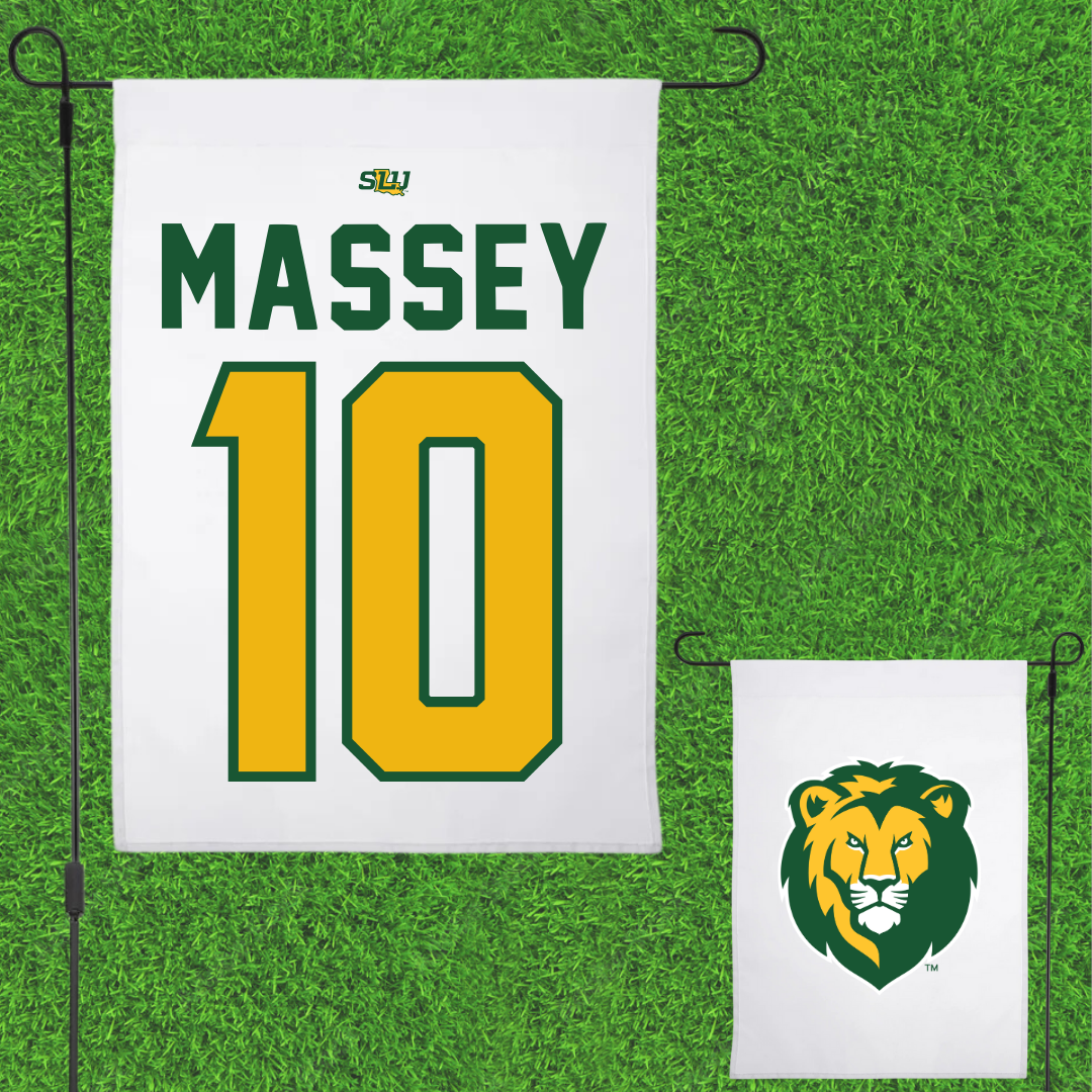 Southeastern Louisiana University Football White Garden Flag - #10 Maurice Massey