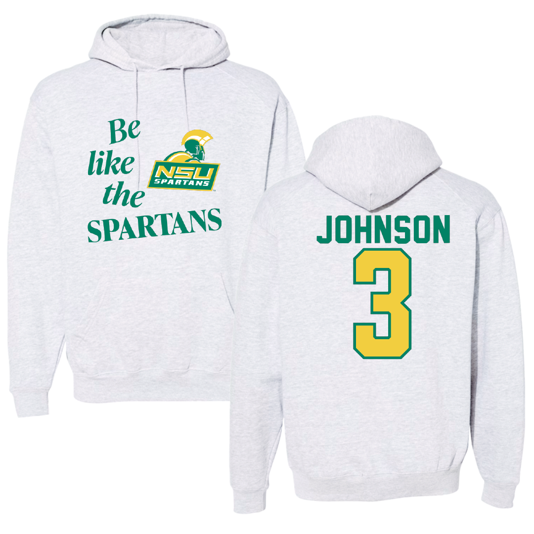 Norfolk State University Basketball Light Gray Be Like Us Hoodie - #3 Diamond Johnson