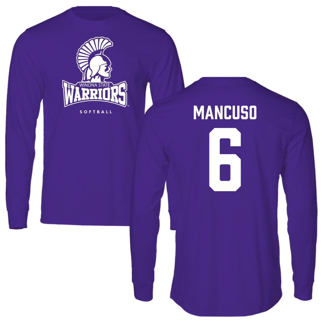 Winona State University Softball Purple Performance Long Sleeve - #6 Tiegan Mancuso