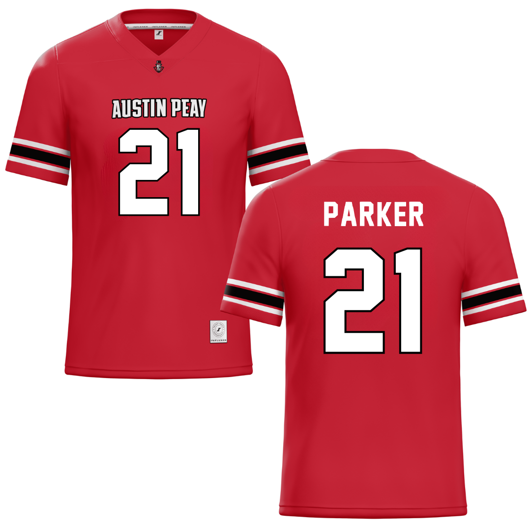 Austin Peay State University Red Football Jersey - #21 Denver Parker