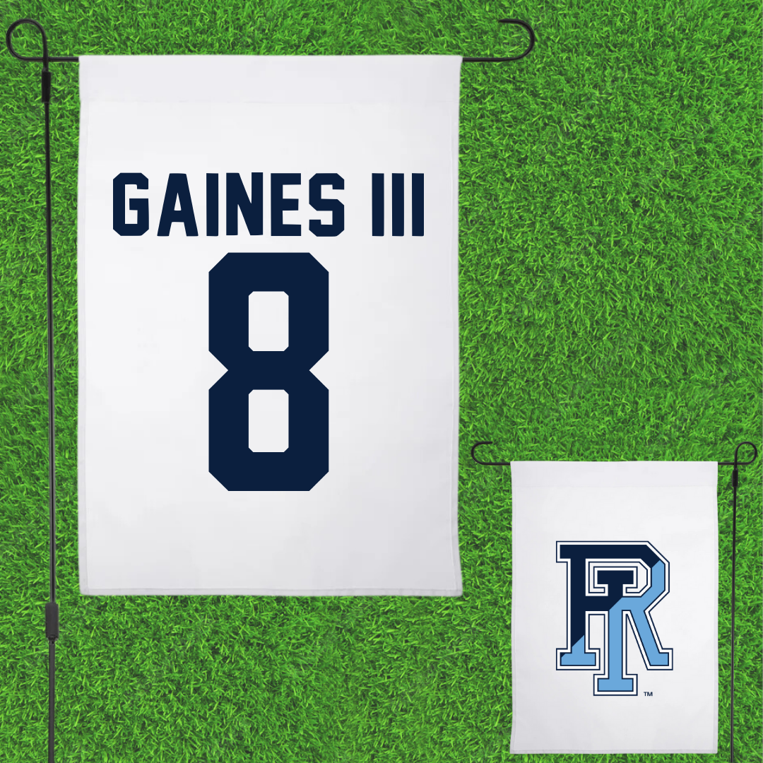 University of Rhode Island Football White Garden Flag - #8 Greg Gaines III