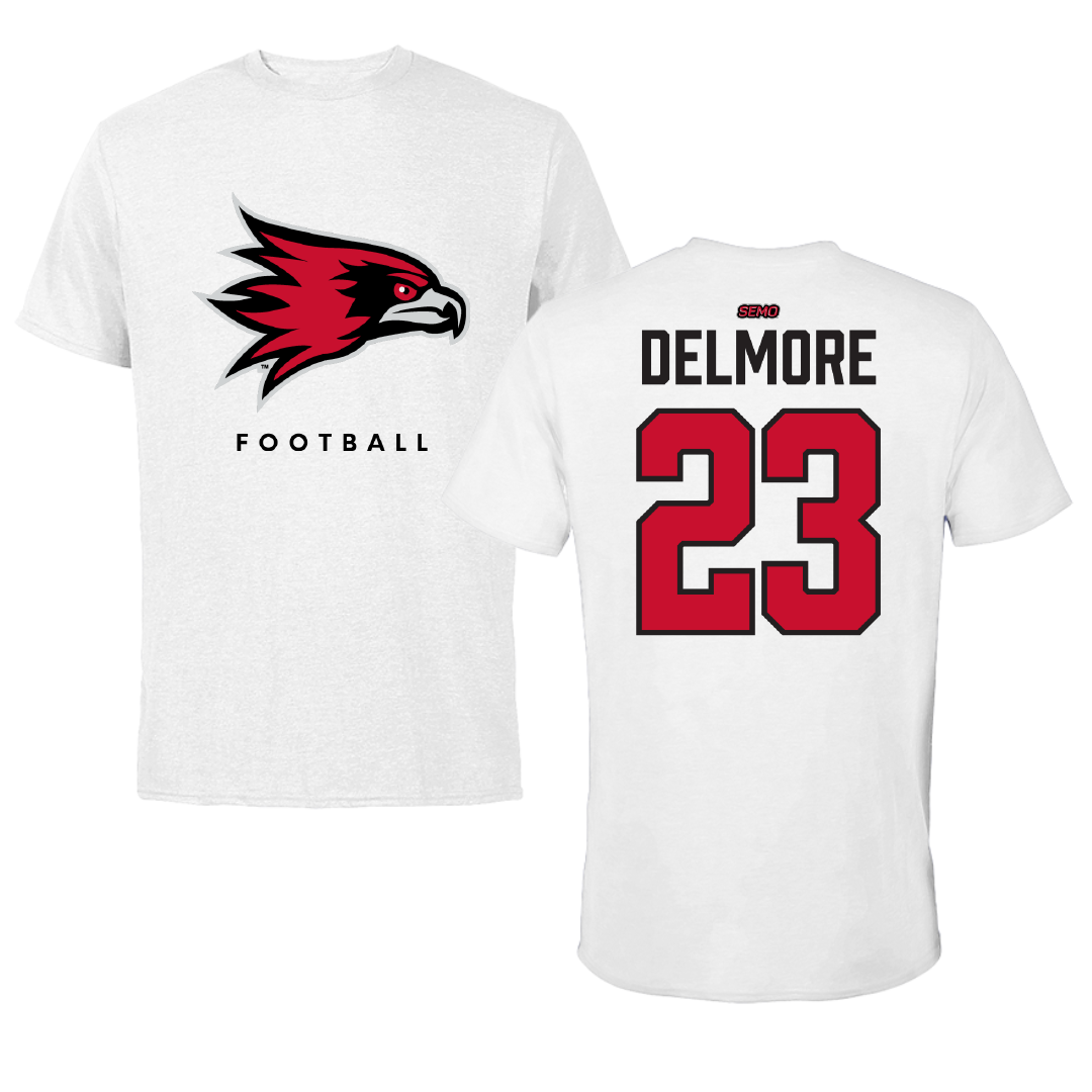 Southeast Missouri State University Football White Performance Tee - #23 DJ Delmore