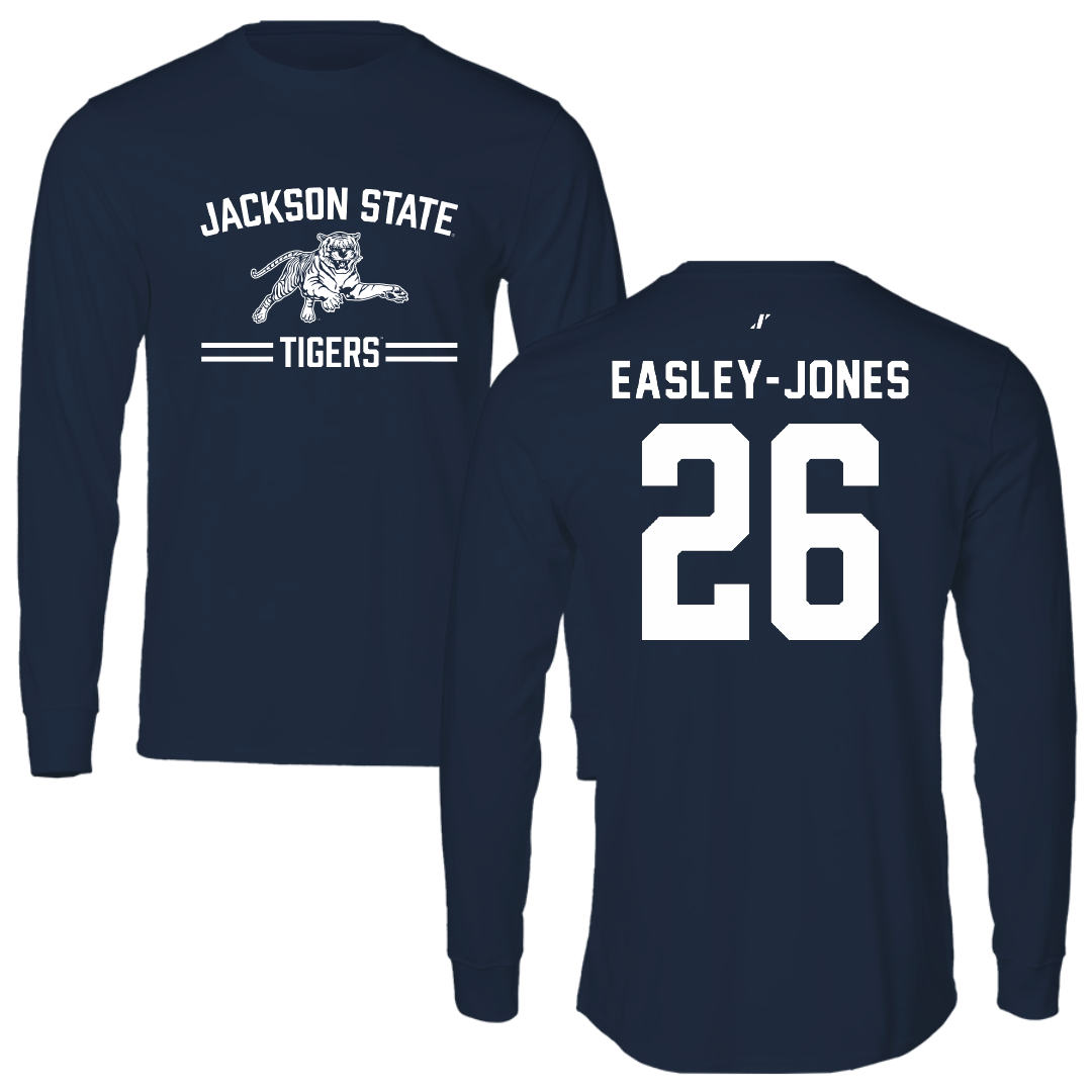 Jackson State University Football Navy General Long Sleeve - #26 Tavarious Easley-Jones