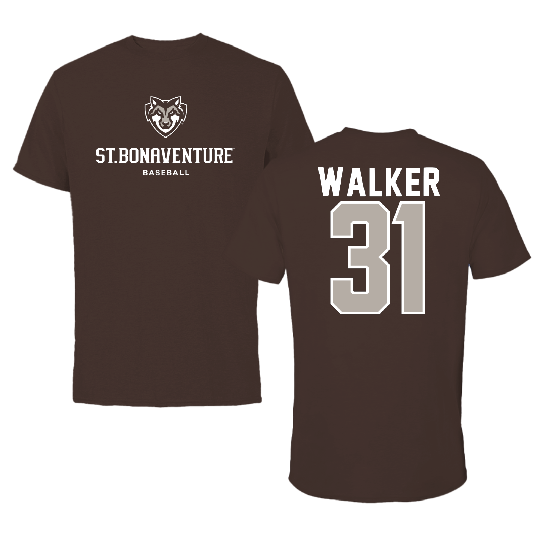 St. Bonaventure University Baseball Brown Bonnies Tee - #31 Kade Walker