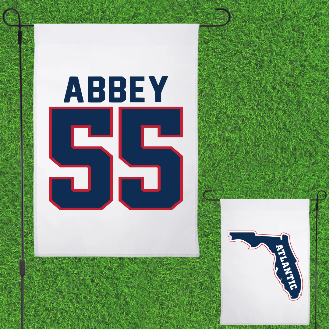 Florida Atlantic University Baseball White Garden Flag - #55 Zachary Abbey