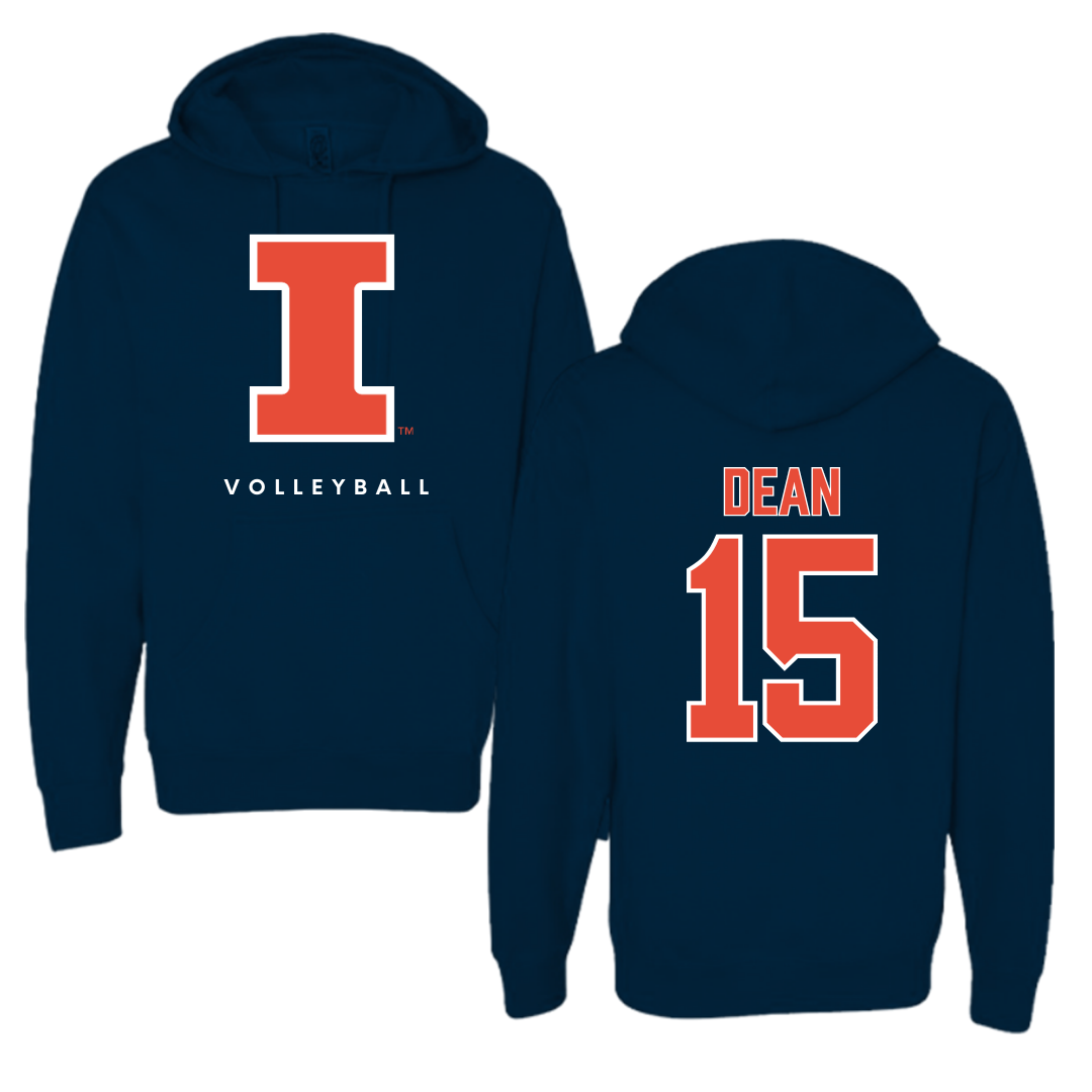 University of Illinois Volleyball Navy Hoodie - #15 Gabby Dean