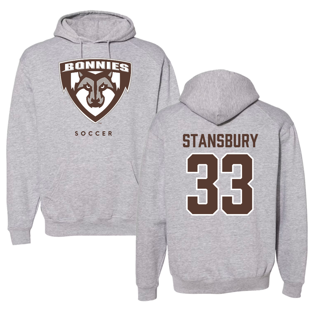 St. Bonaventure University Soccer Gray Hoodie - #33 Kendall Stansbury
