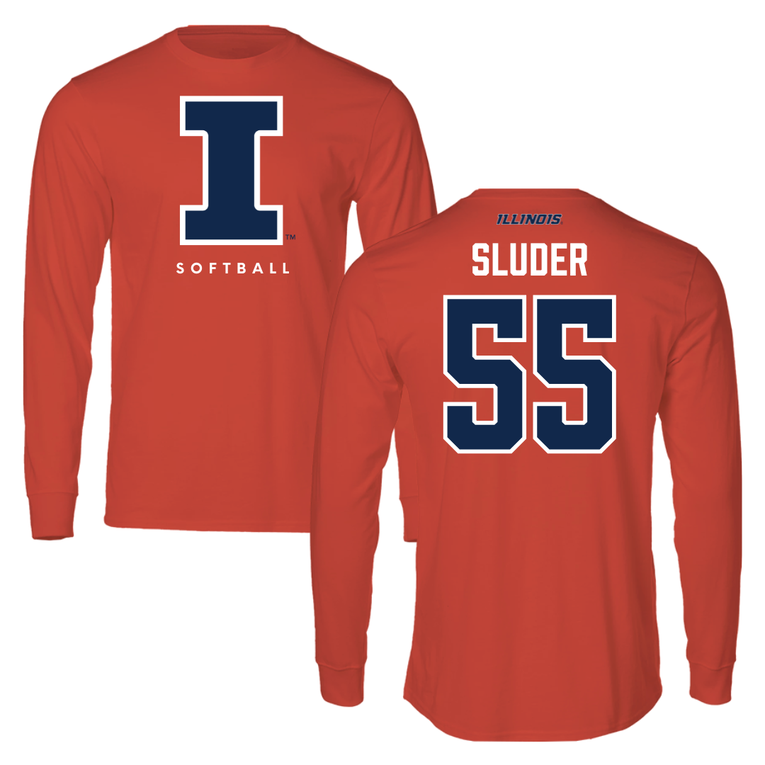 University of Illinois Softball Orange Long Sleeve - #55 Mallory Sluder