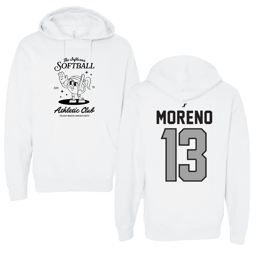 Softball White Influxer Athletic Club Hoodie - #13 Britney Moreno
