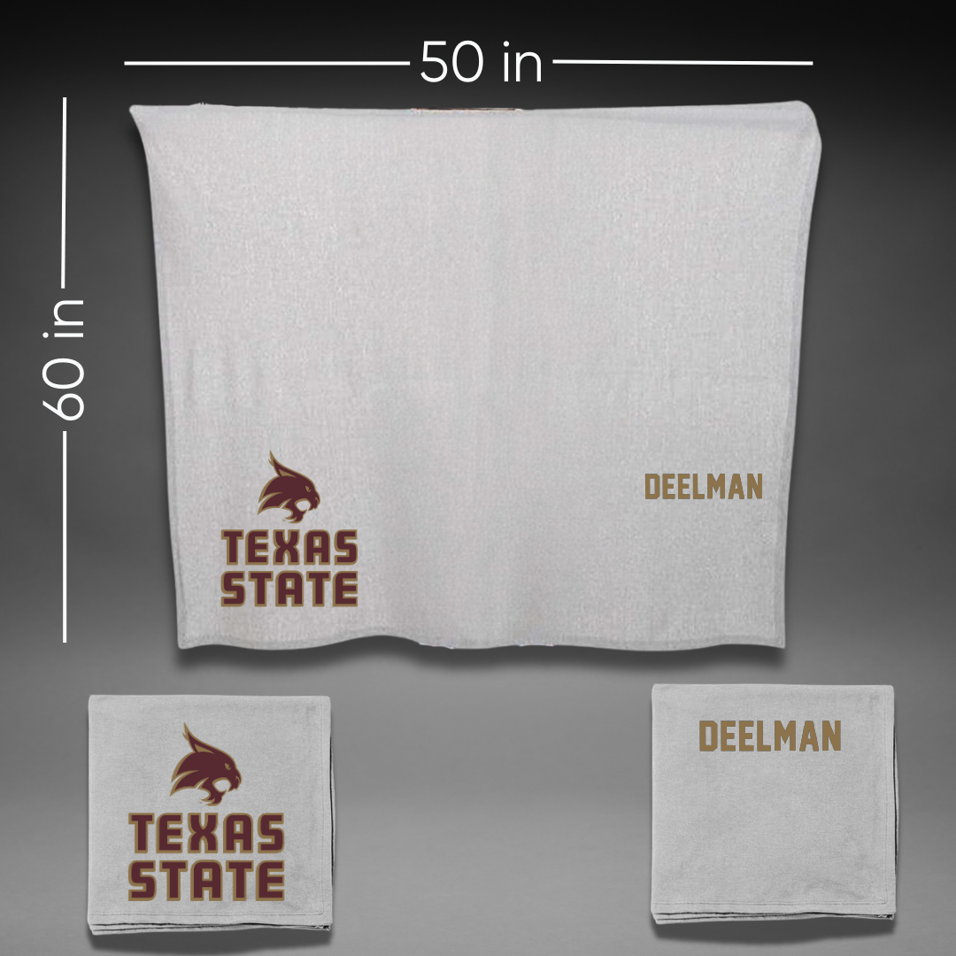 Texas State University TF and XC Gray Blanket - Jack Deelman