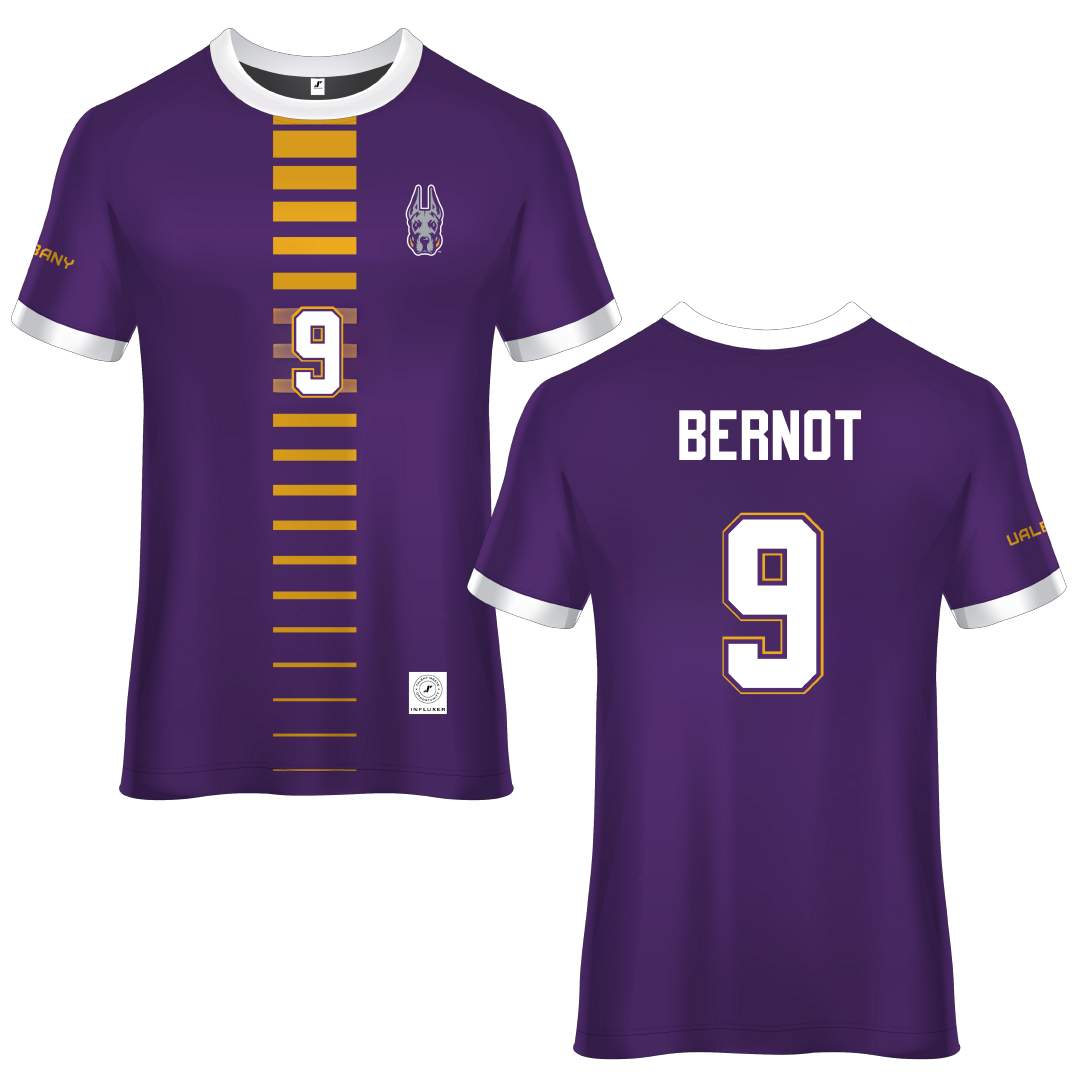 University at Albany Purple Soccer Jersey - #9 Tiffany Bernot