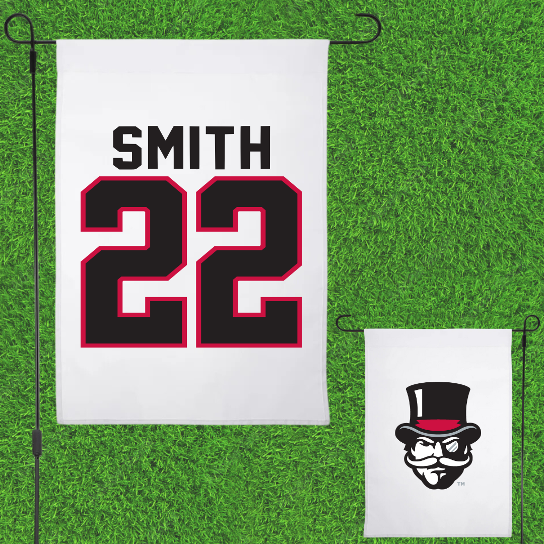 Austin Peay State University Football White Garden Flag - #22 Carson Smith