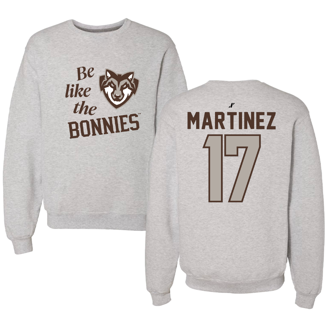 St. Bonaventure University Softball Light Gray Be Like Us Crewneck - #17 Bryana Martinez