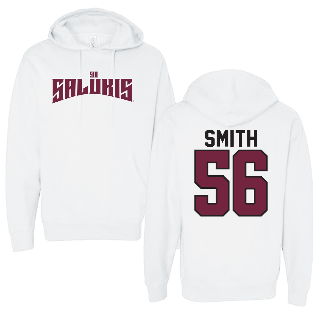 Southern Illinois University at Carbondale Football White Classic Hoodie - #56 Carmelo Smith