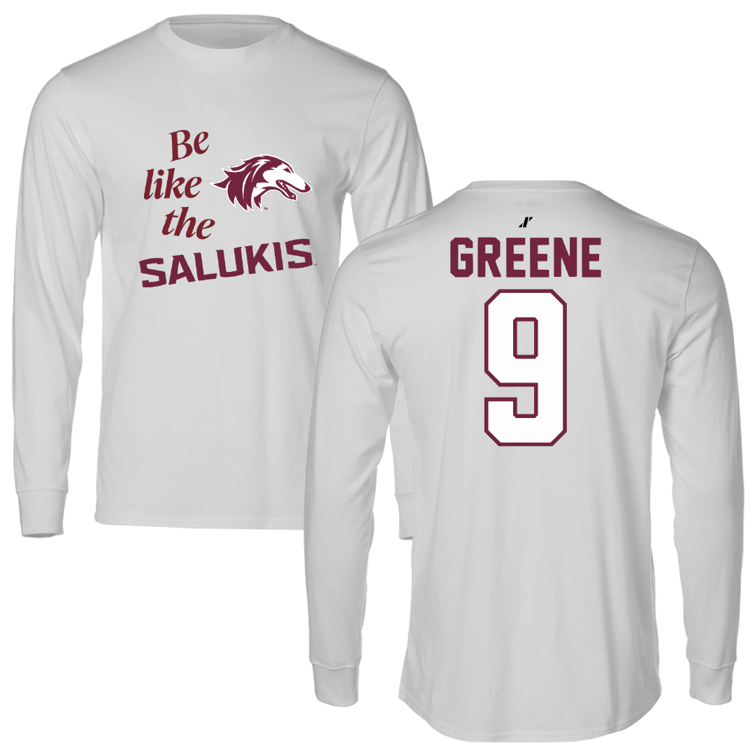 Southern Illinois University at Carbondale Football Light Gray Be Like Us Performance Long Sleeve - #9 Dewey Greene