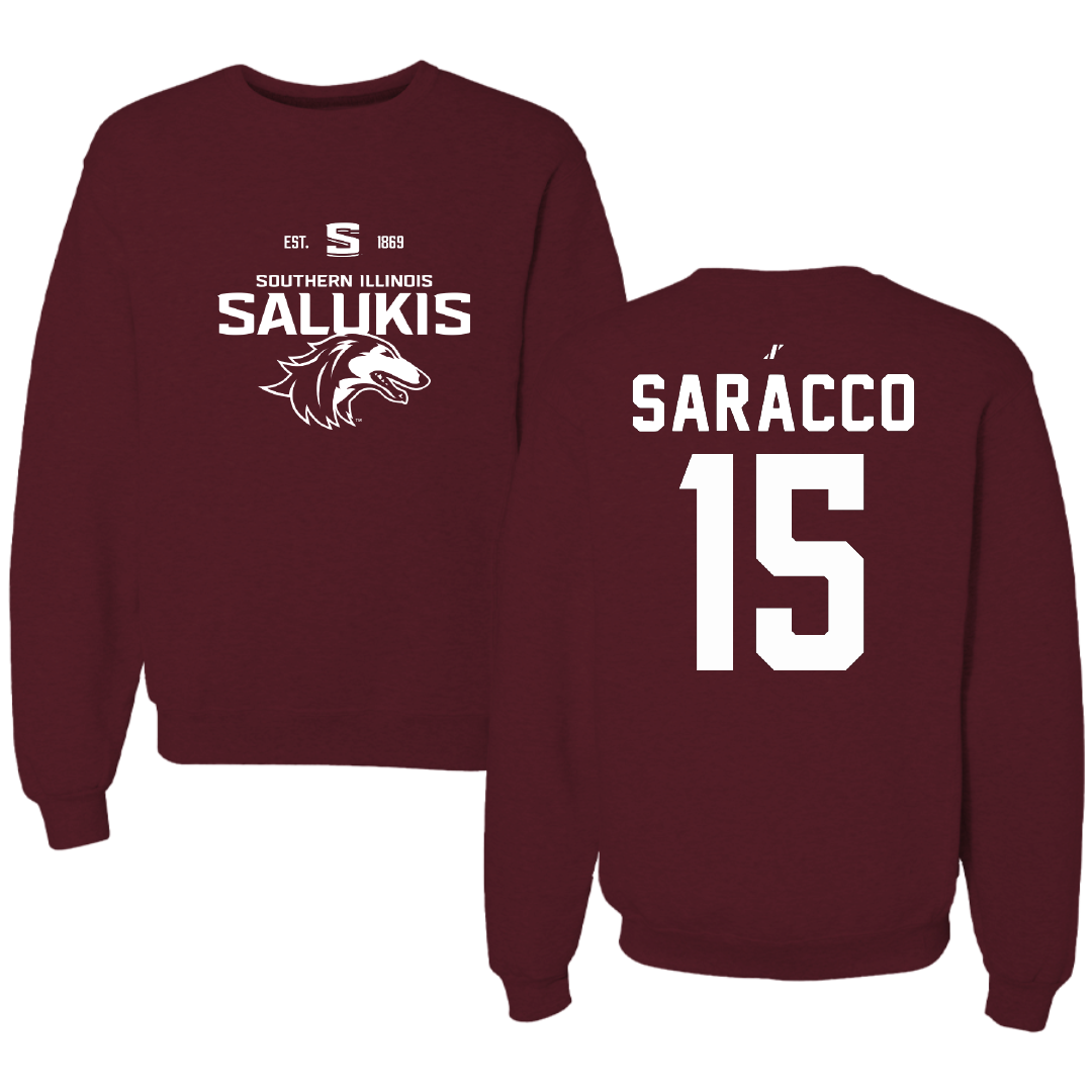 Southern Illinois University at Carbondale Basketball Maroon General Crewneck - #15 Madisyn Saracco