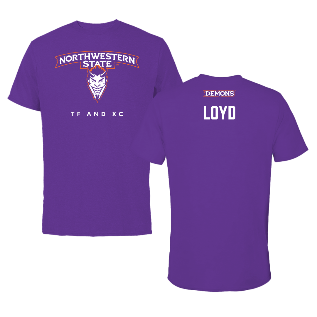 Northwestern State University TF and XC Purple Mascot Tee - Galen Loyd