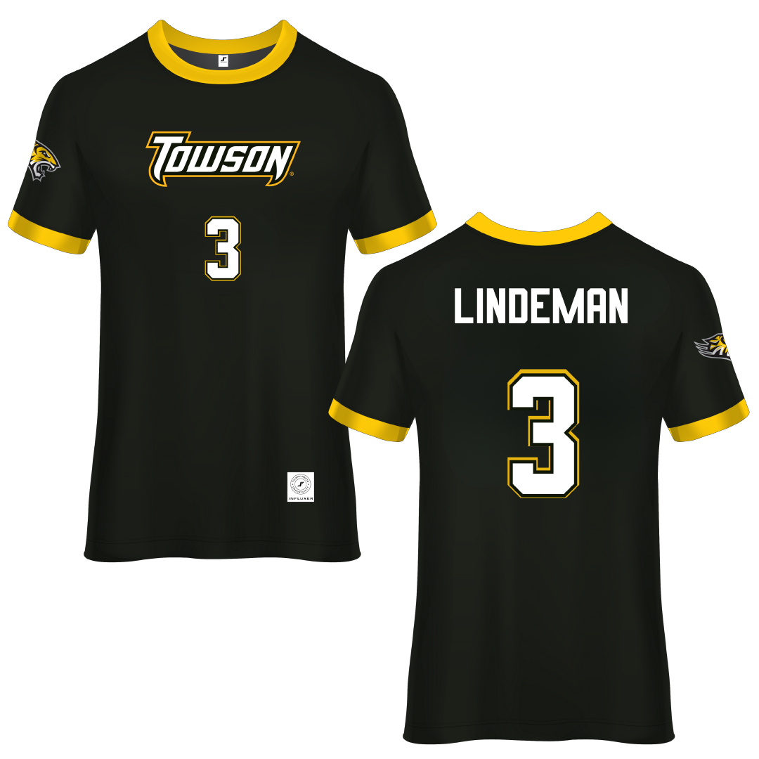 Towson University Black Soccer Jersey - #3 Sydney Lindeman