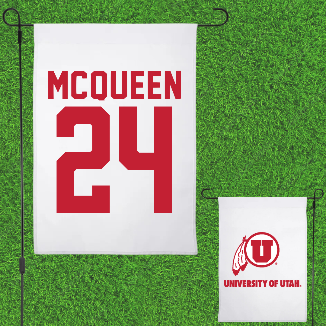 University of Utah Basketball White Garden Flag - #24 Kennady McQueen