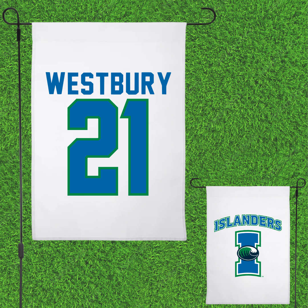 Texas A&M University-Corpus Christi Soccer White Garden Flag - #21 Morgan Westbury