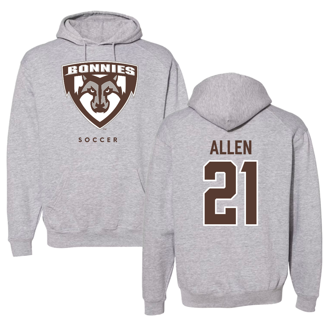 St. Bonaventure University Soccer Gray Hoodie - #21 Olivia Allen