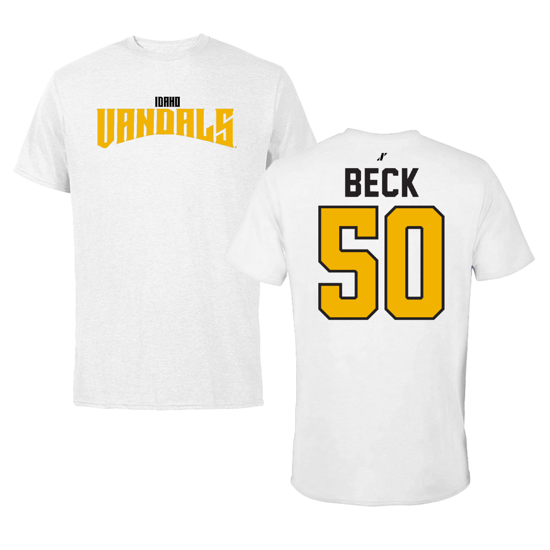 University of Idaho Football White Classic Tee - #50 Jackson Beck