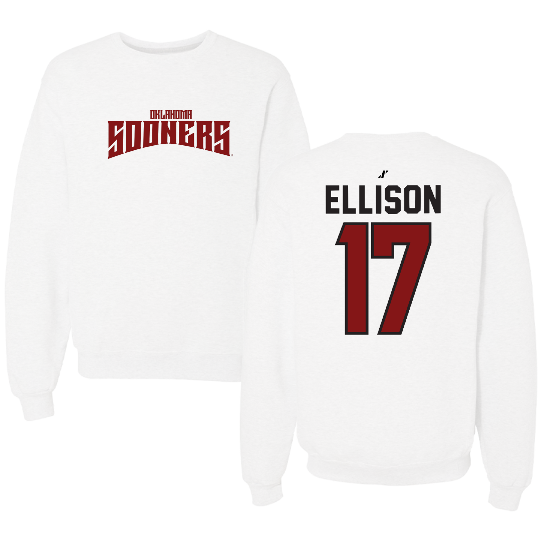 University of Oklahoma Volleyball White Classic Crewneck - #17 Daleigh Ellison