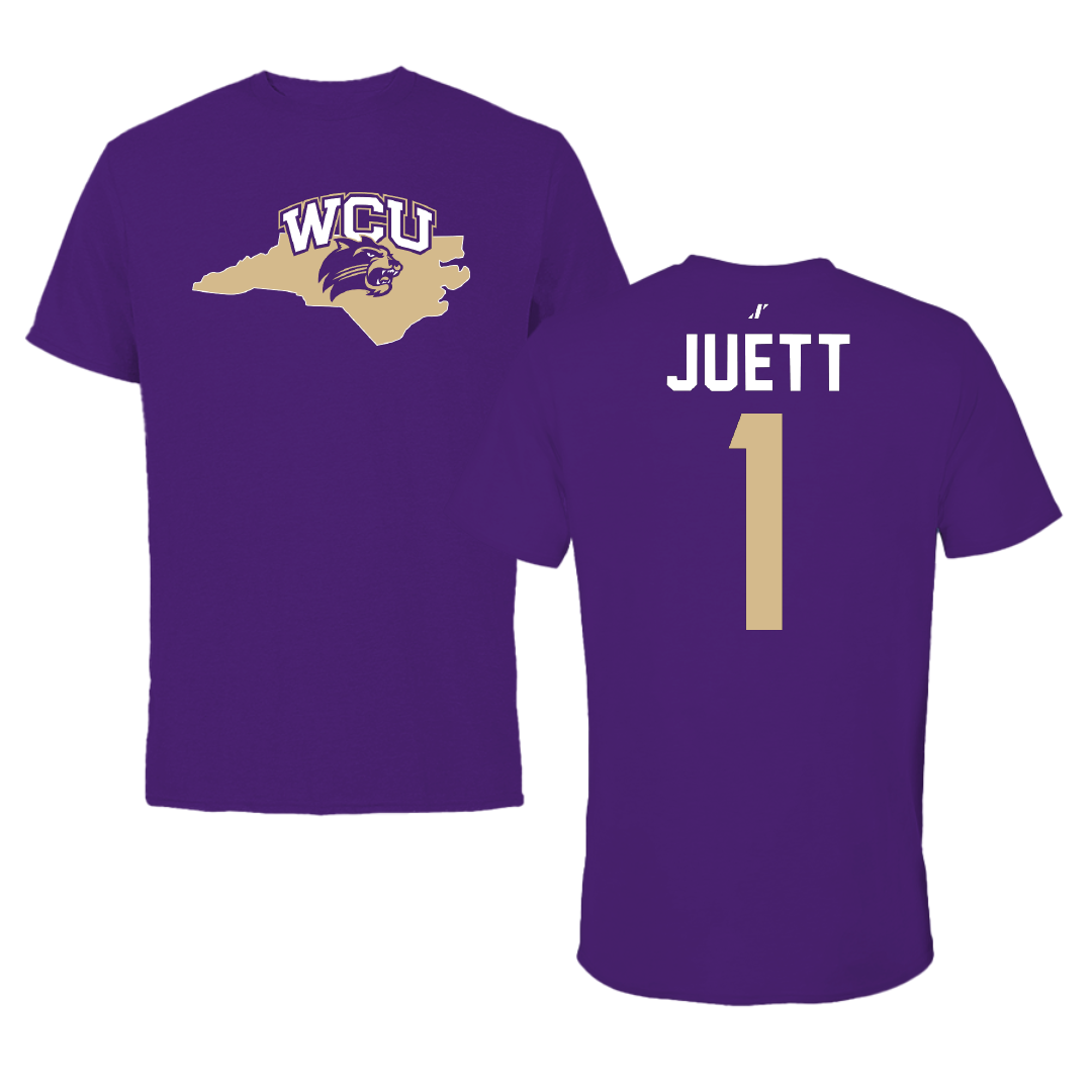 Western Carolina University Softball Purple State Tee - #1 Tessa Juett