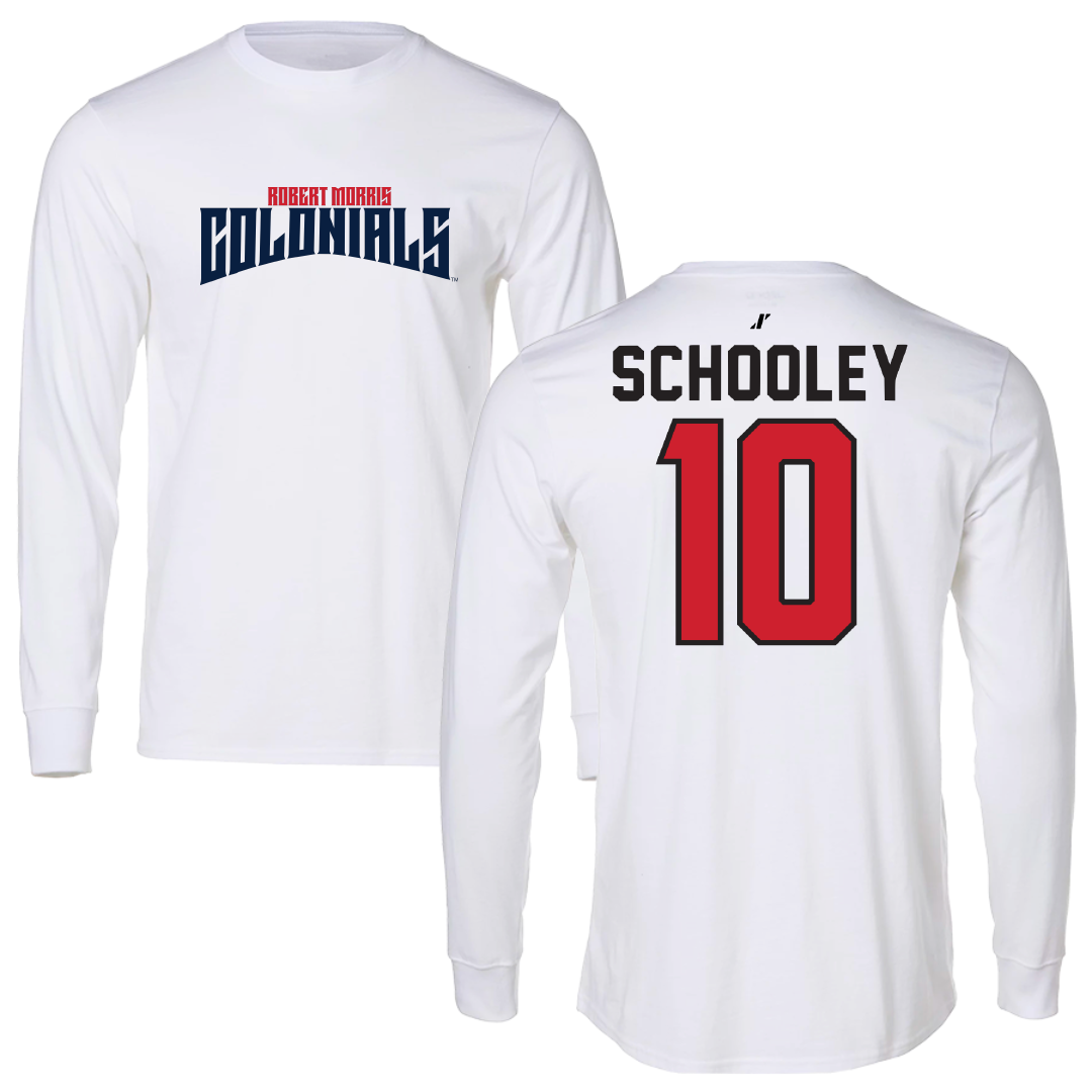 Robert Morris University Ice Hockey White Classic Performance Long Sleeve - #10 Kaitlyn Schooley