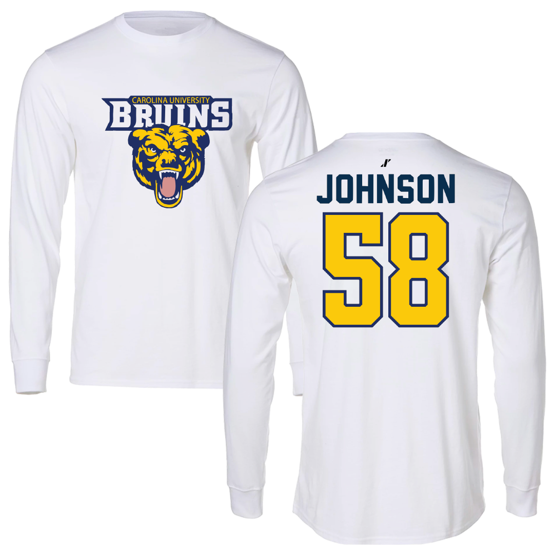 Carolina University Baseball White Long Sleeve - #58 Brandon Johnson