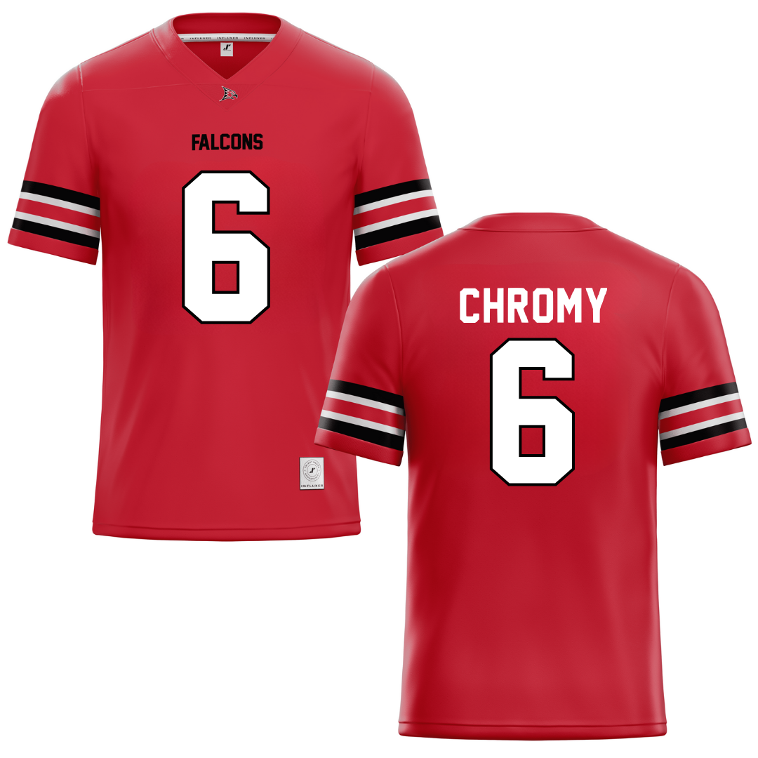 University of Wisconsin-River Falls Red Football Jersey - #6 Ethan Chromy