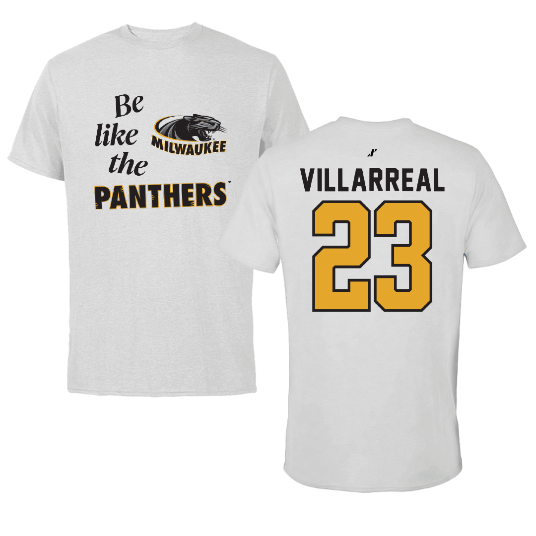 University of Wisconsin-Milwaukee Basketball Light Gray Be Like Us Performance Tee - #23 Austin Villarreal