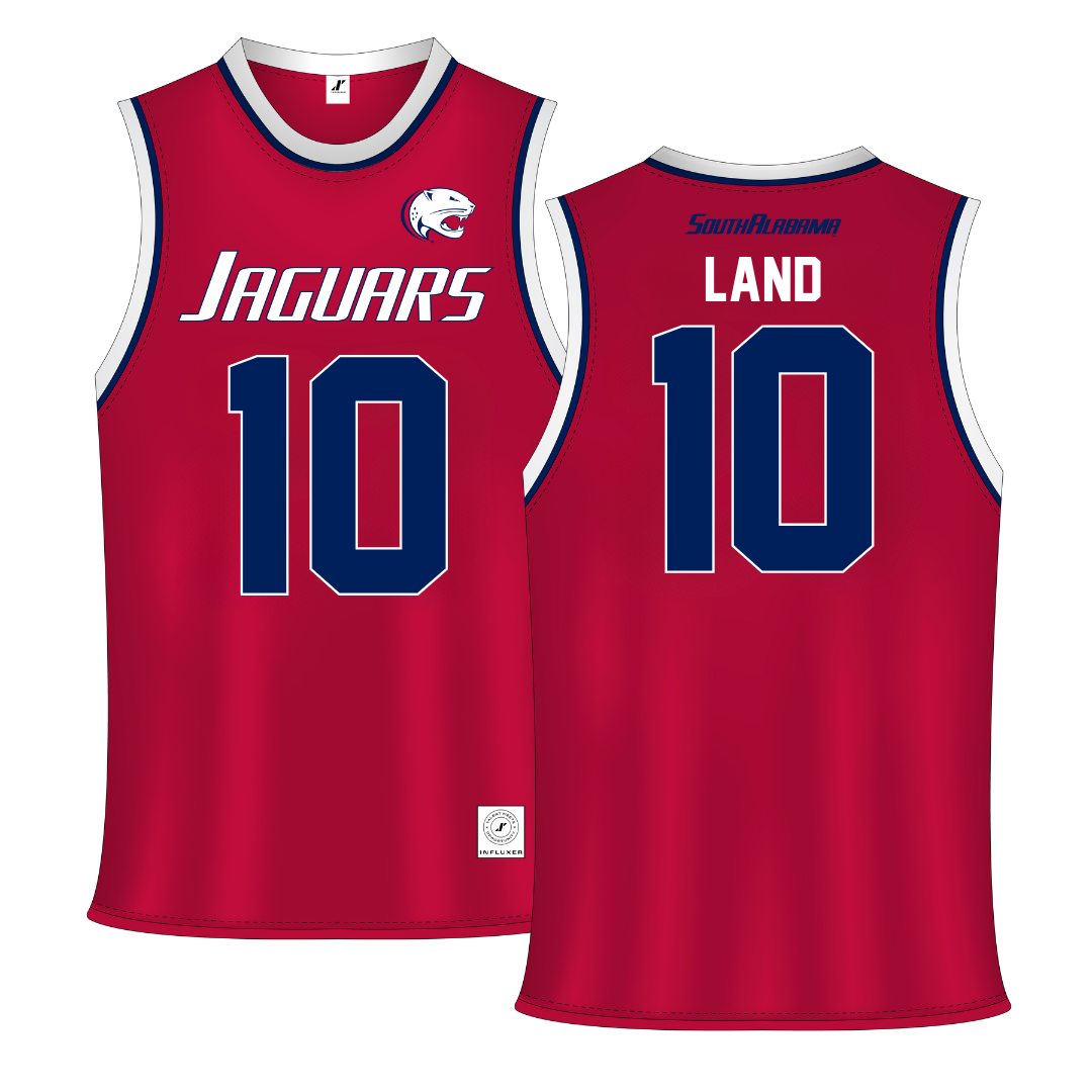University of South Alabama Red Basketball Jersey - #10 Maxwell Land