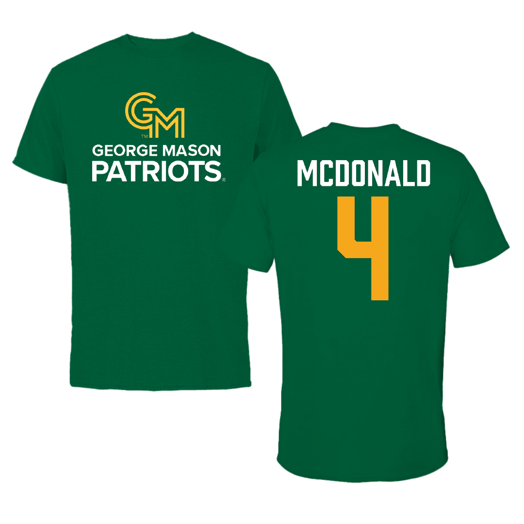George Mason University Volleyball Green Patriots Performance Tee - #4 Troy McDonald