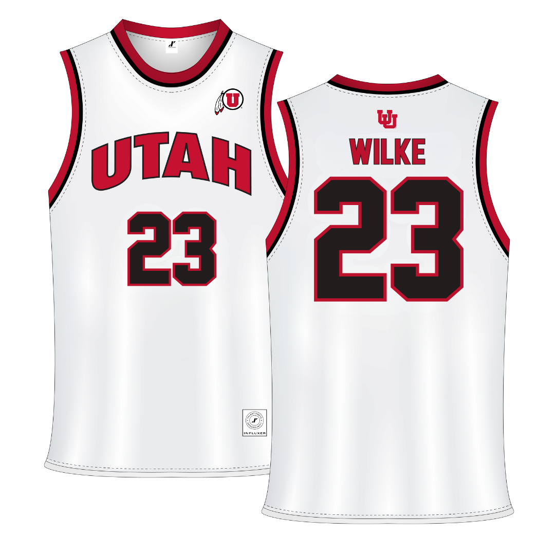 University of Utah White Basketball Jersey - #23 Maty Wilke